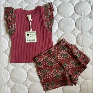 Kate Quinn Sleeveless RuffleTop and Shorts Set - Deco Rose